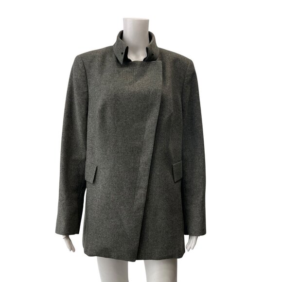 Akris Gay Cashmere Short Trench Asymmetric Jacket size 16/FR 48 - Picture 1 of 12